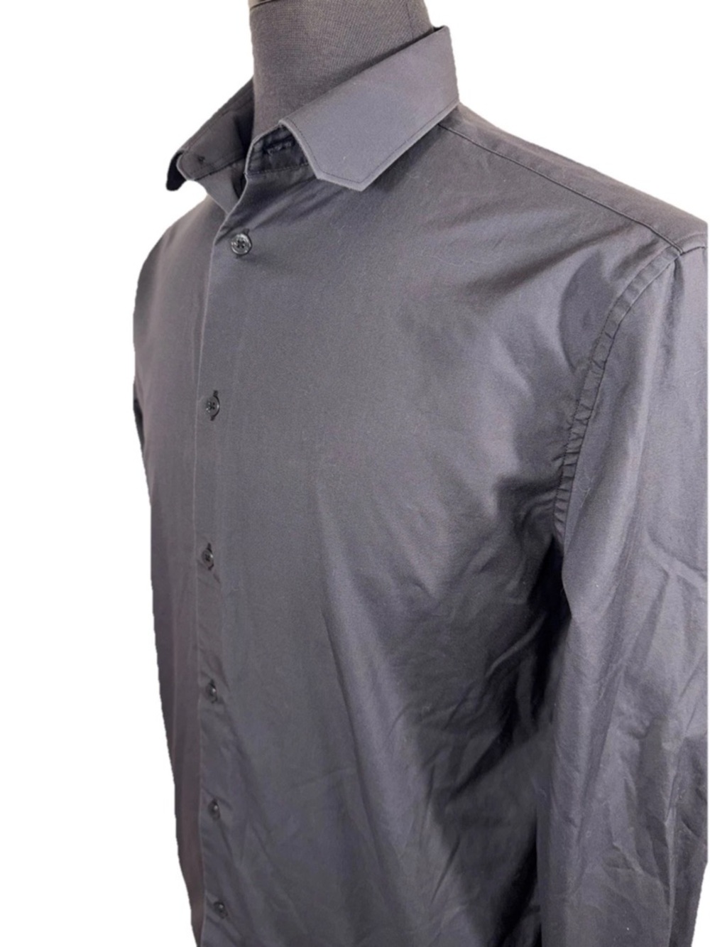 LOUIS VUITTON UNIFORMS GRAY BUTTON FRONT SHIRT SZ 38 SMALL